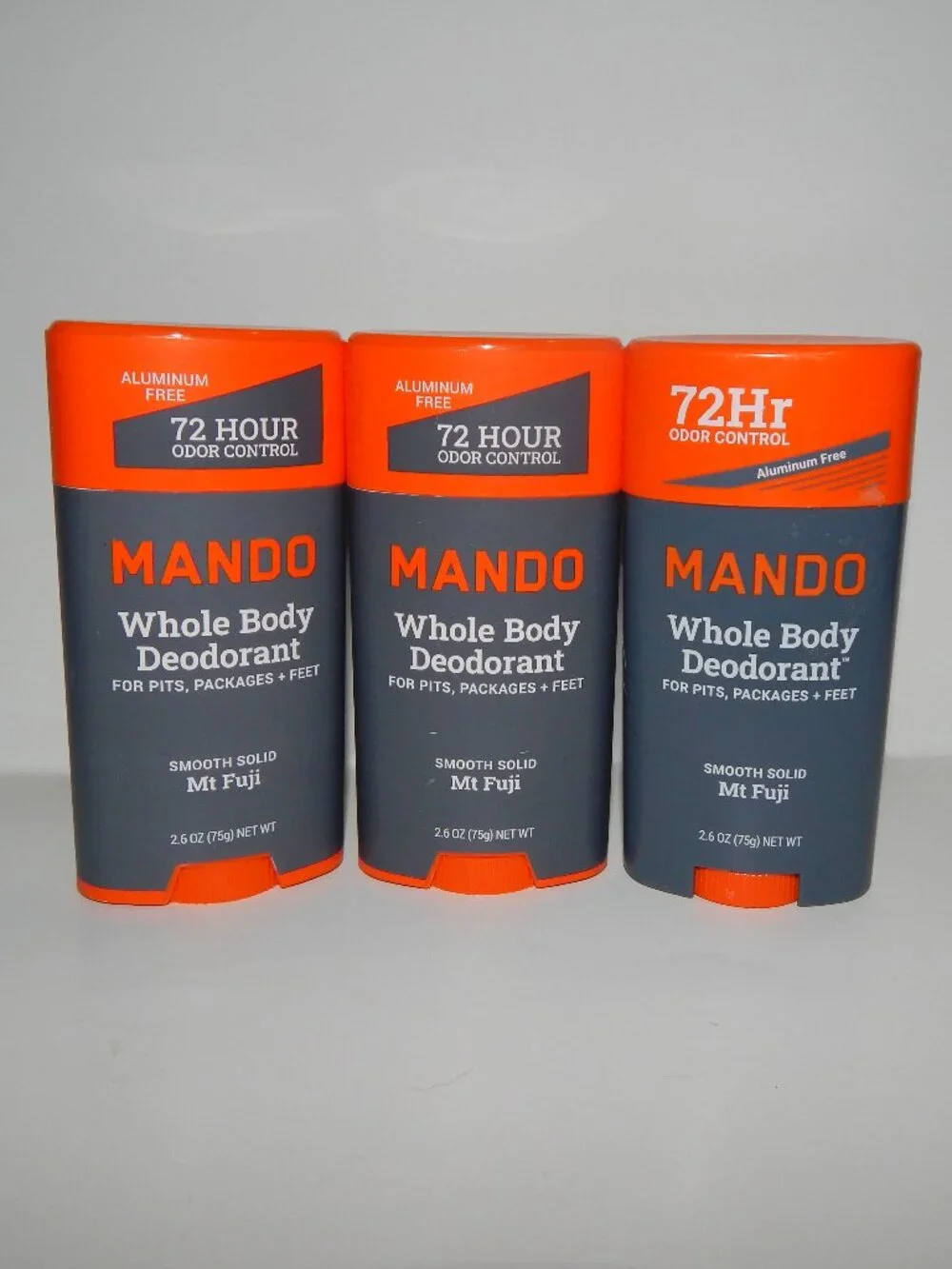 3 Mando Whole Body Deodorant MT FUJI Smooth Solid 2.6oz Ea